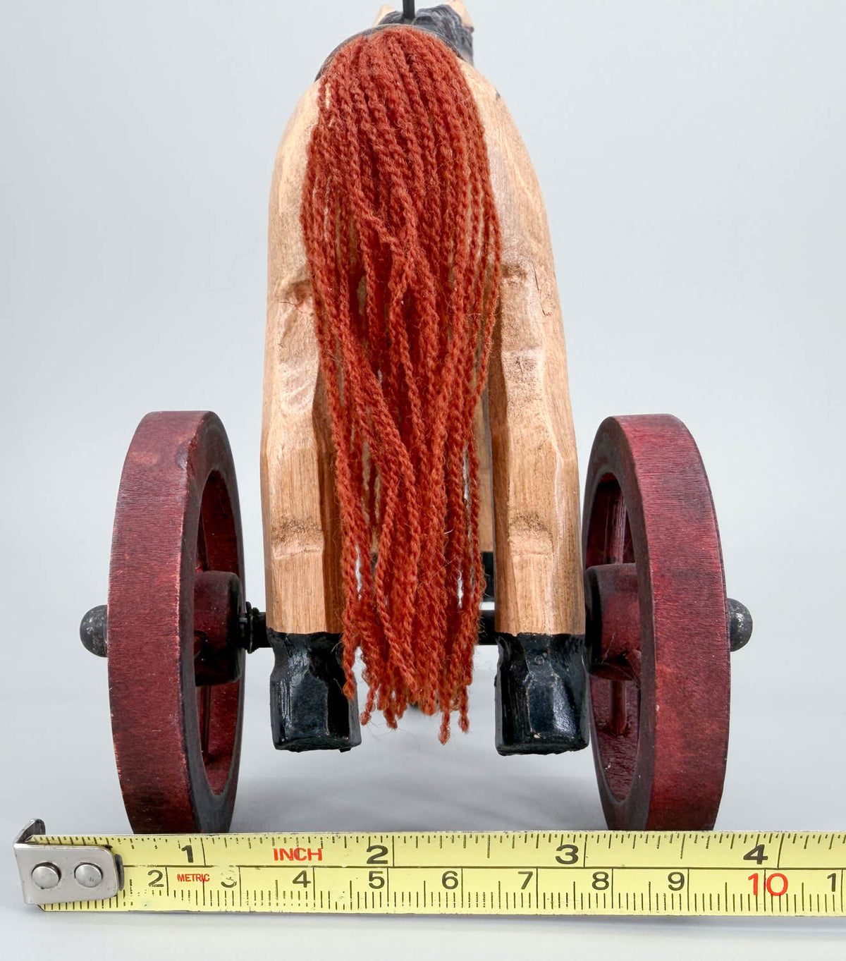 Hand-carved Wooden Vintage-Style Horse Tricycle Toy
