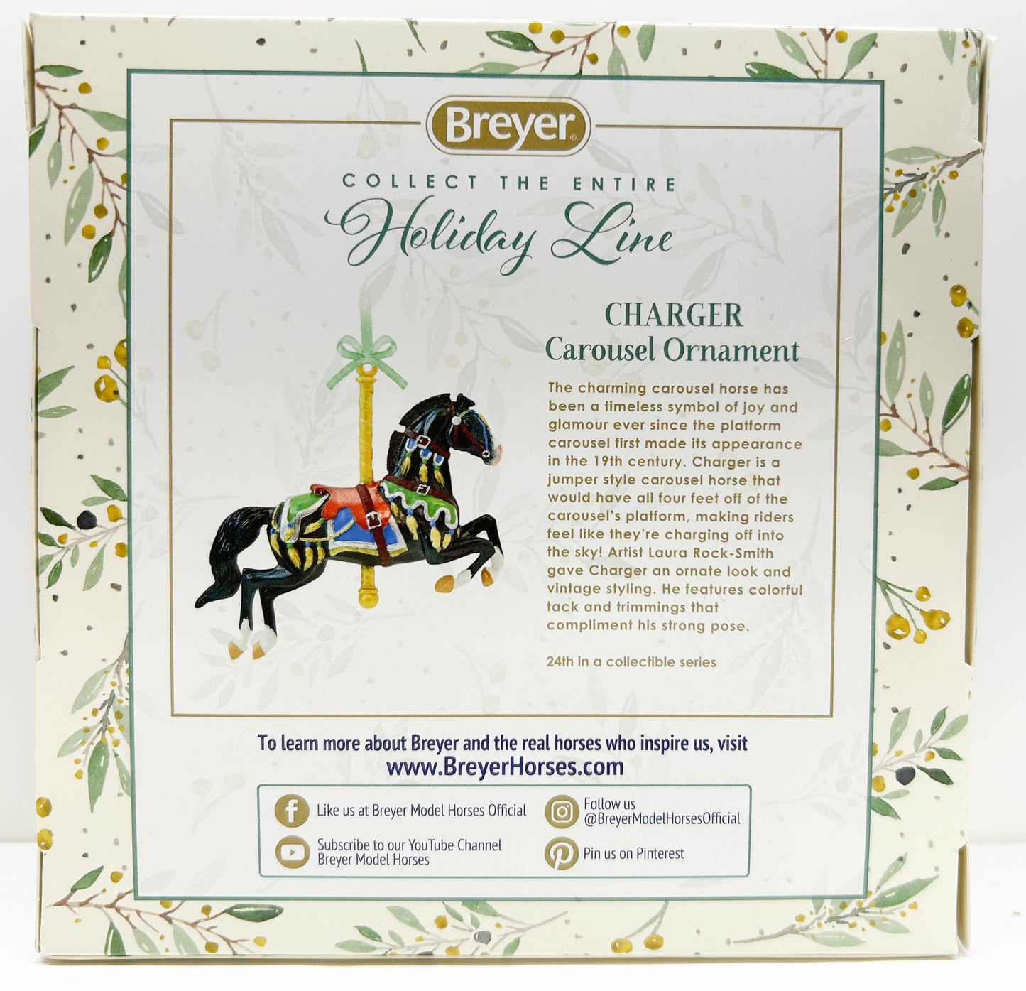 2023 Holiday Breyer Carousel Ornament ~ Charger