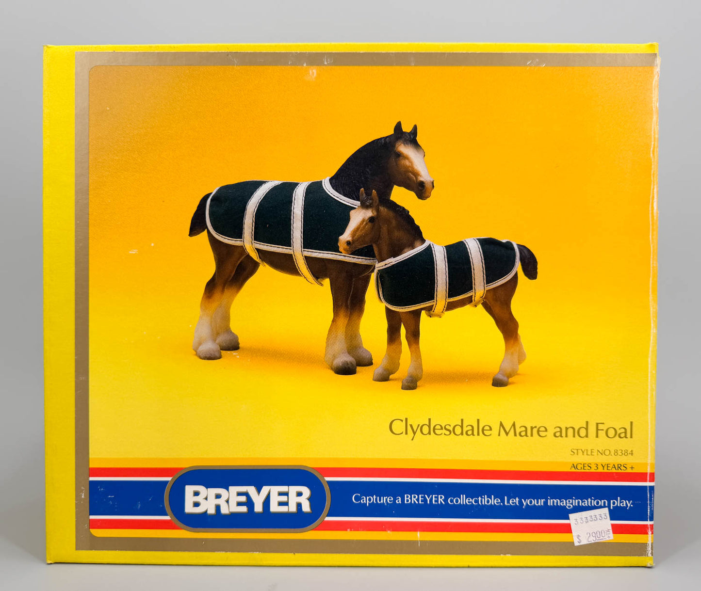 Clydesdale Mare and Foal w/ Original (Velcro closure) Blankets & Carry Case