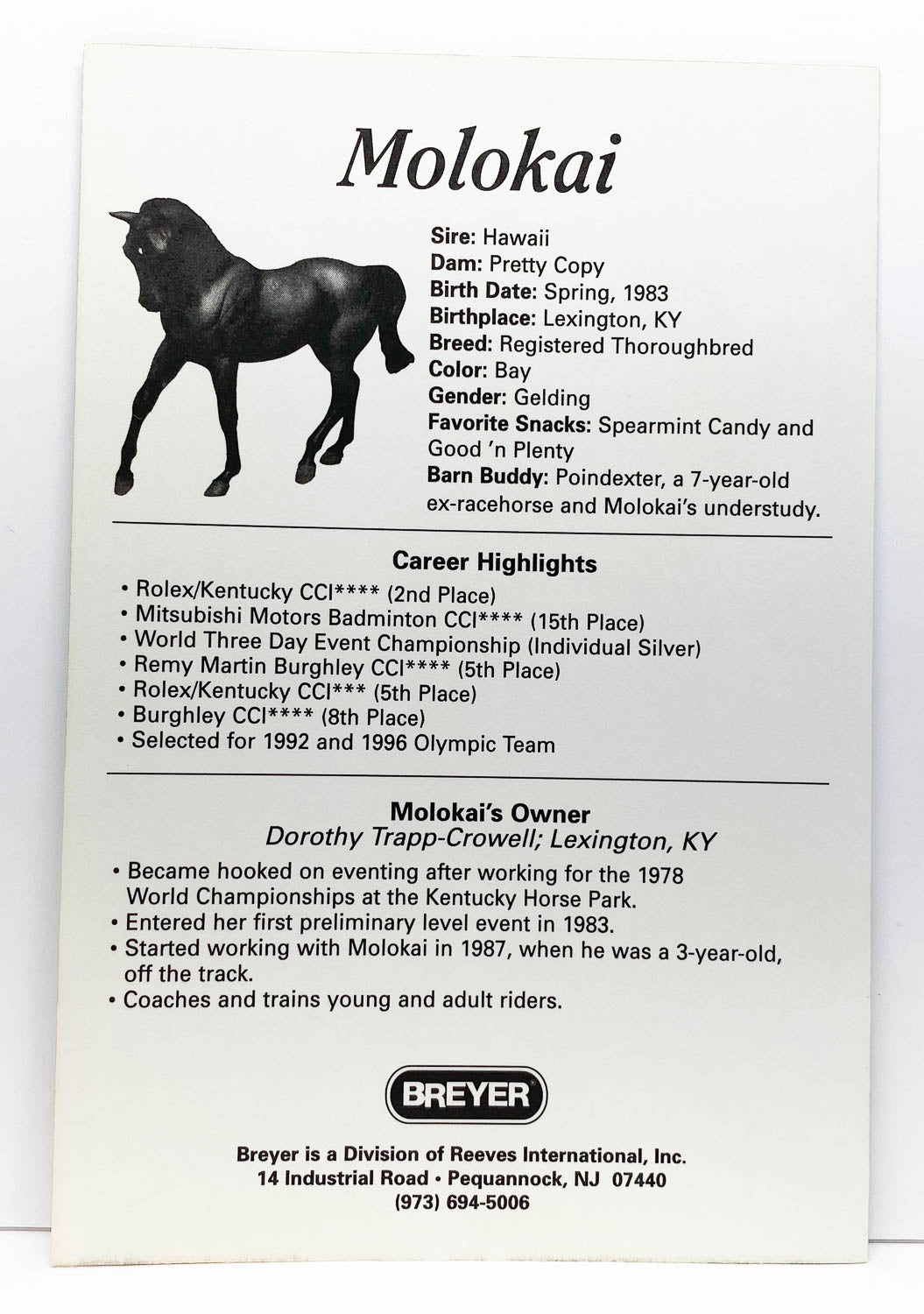 Collector's Card: Molokai (BreyerFest Celebration Horse)
