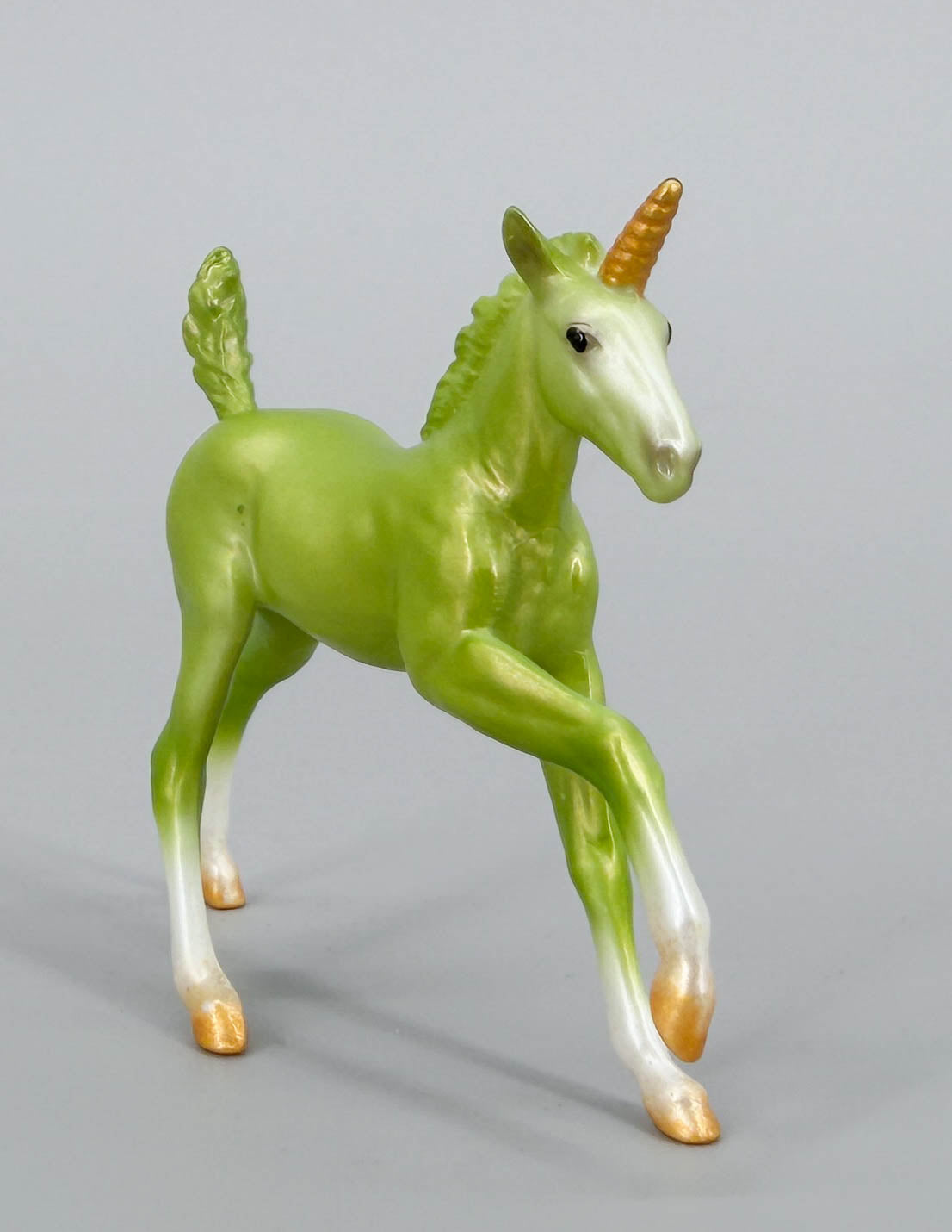 Galloping Draft Foal Unicorn, Green