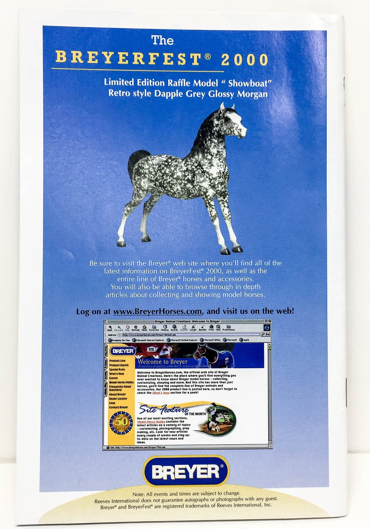 2000 Breyerfest JAH Supplement w/ Poster
