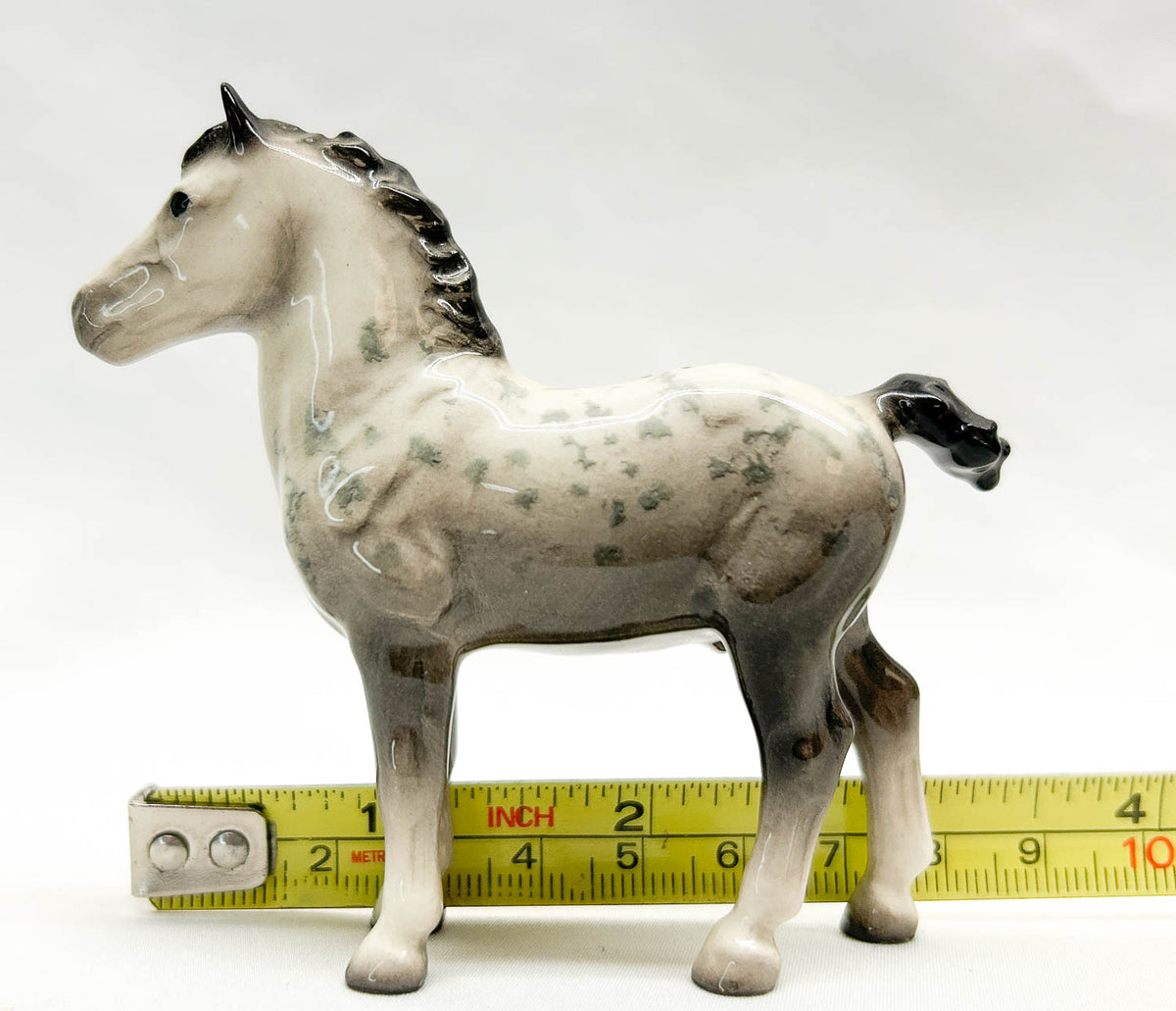 Hagen Renaker Percheron - Tail Up, Dappled Grey