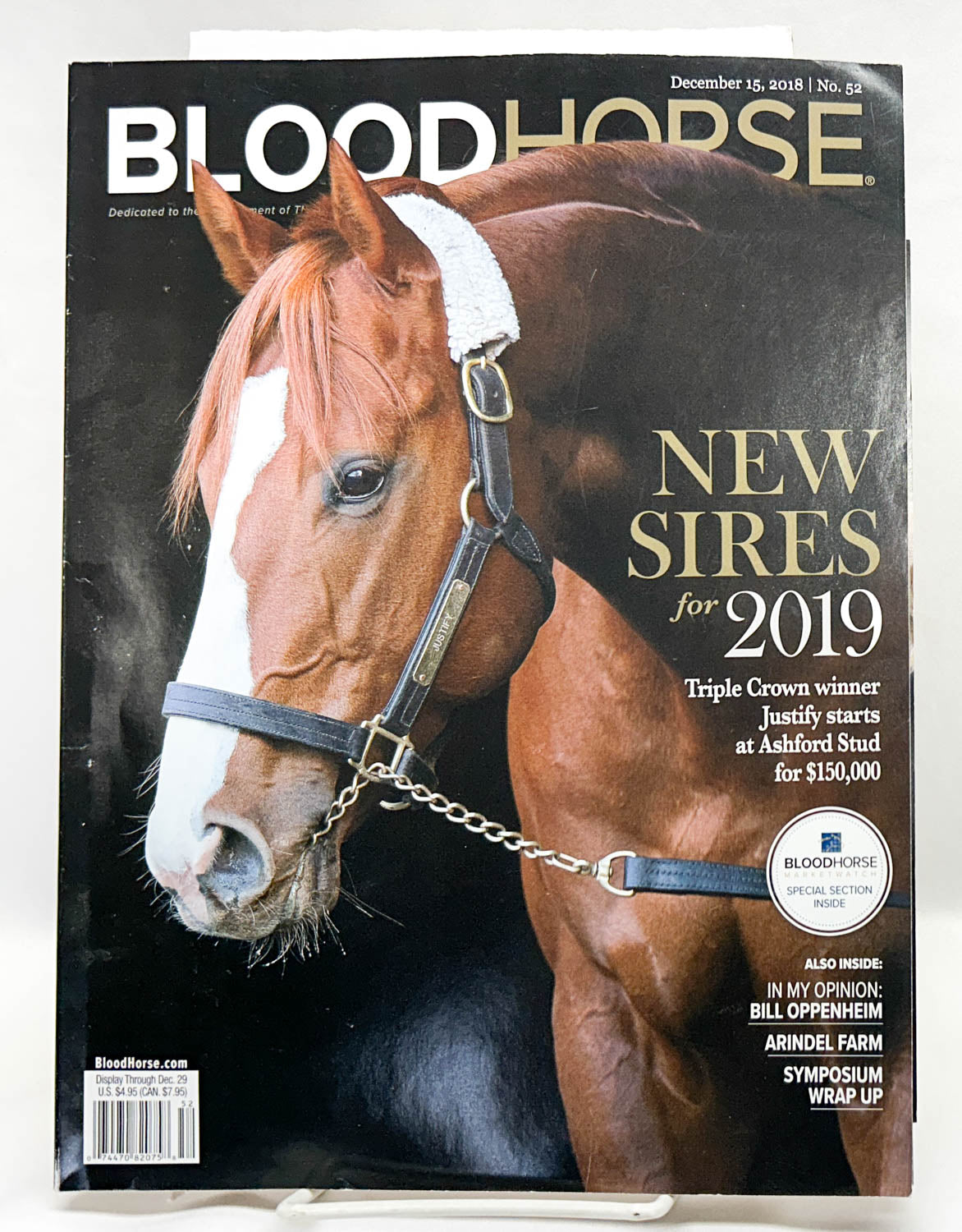 Magazine: Blood-Horse - Justify Cover (December 15, 2018)
