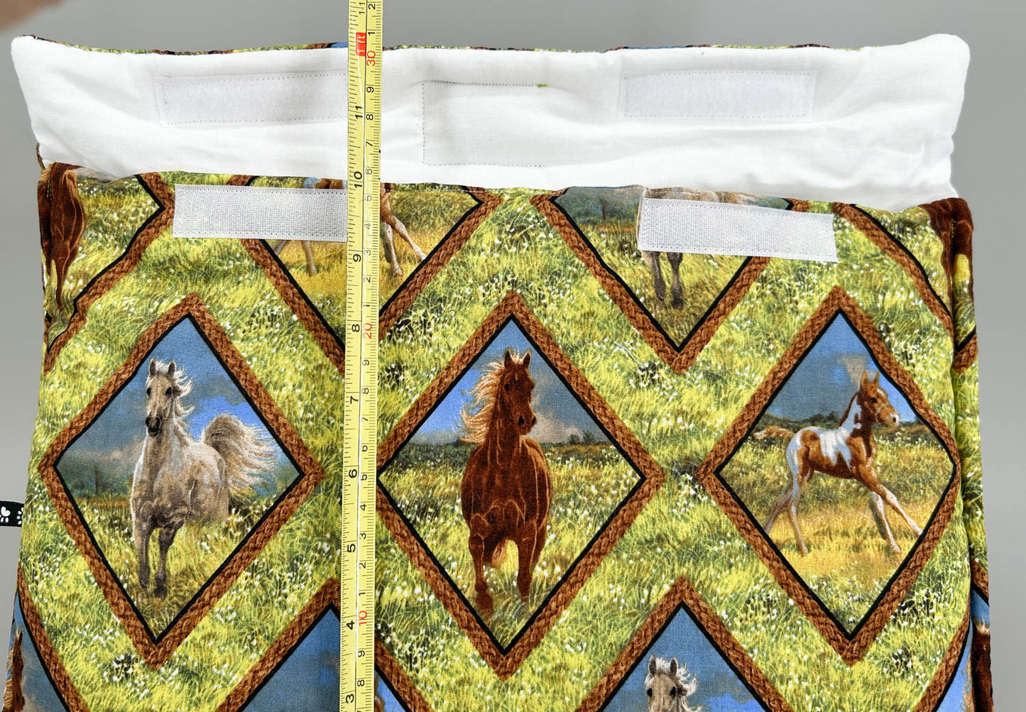 Pony Pouch, Artisan Made - Horses in Diamonds 15" x 10"