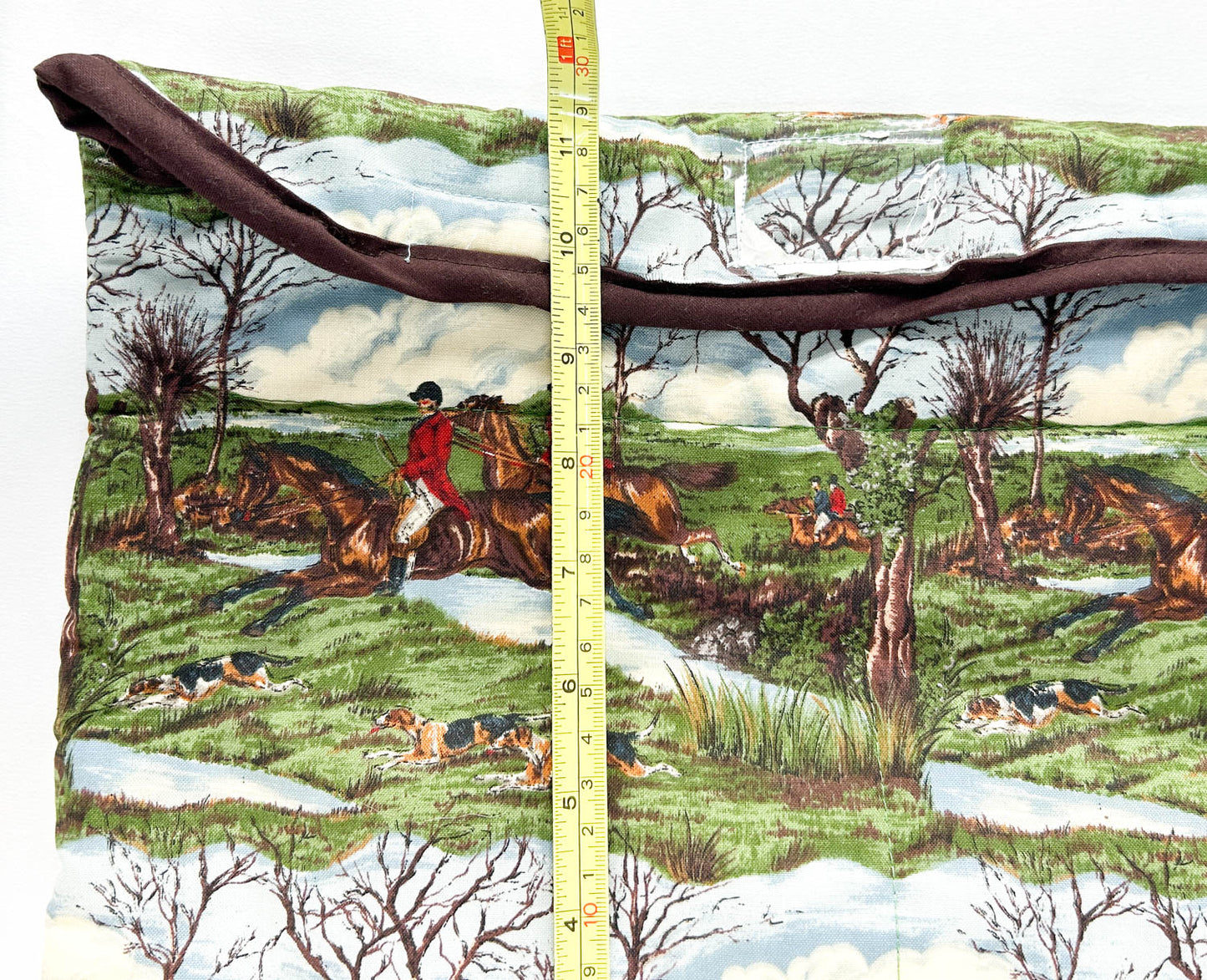 Pony Pouch, Artisan Made - Hunt Scene with Brown Trim