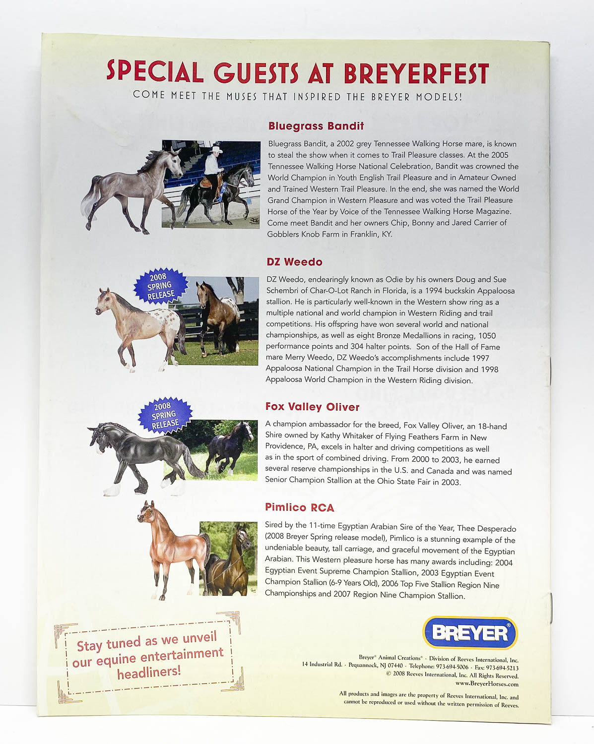 2008 Breyerfest JAH Supplement - Global Gallop w/ Alborozo