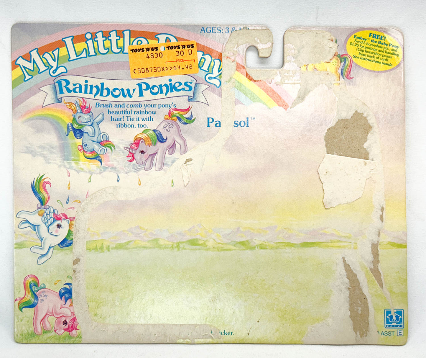 My Little Pony Story Card ~ Parasol (G1 Rainbow Pony)