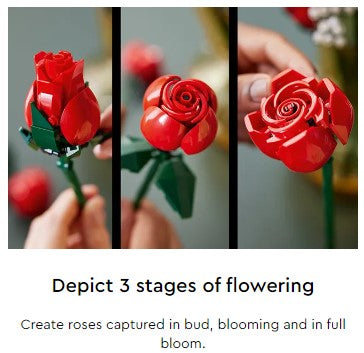 LEGO® Icons ~ Botanicals: Bouquet of Red Roses #10328 822 Pieces