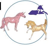 Unicorn Foal Surprise Family: Striking Arabian, Standing Warmblood and (? Foal)