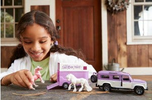 Unicorn Magic Land Rover and Tag-A-Long Trailer with Unicorns