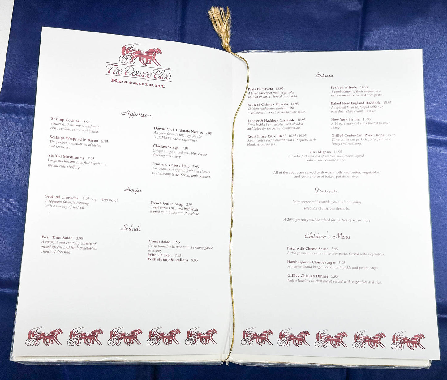 Scarborough Downs - Genuine Downs Club Restaurant Menu