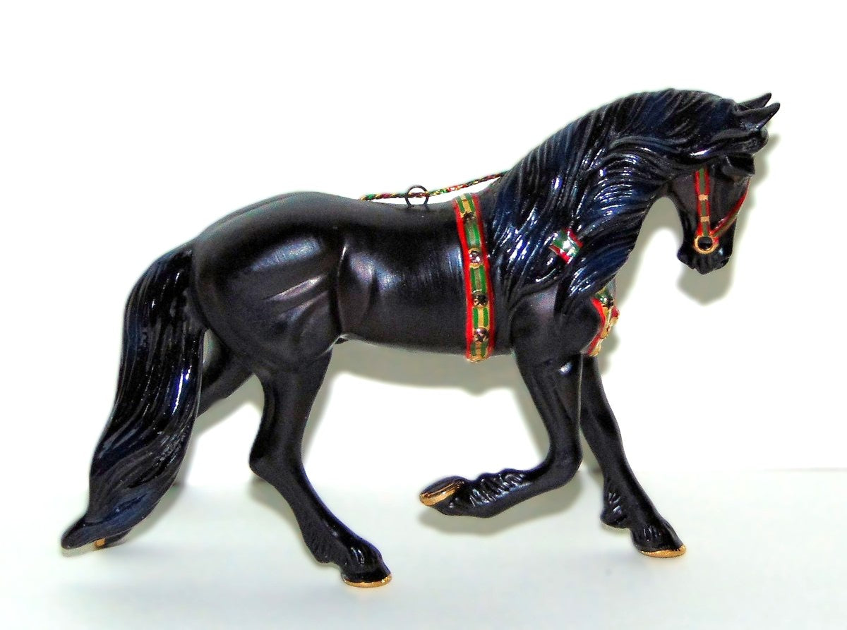 2004 Holiday Beautiful Breeds Christmas Ornament, Friesian - PORCELAIN
