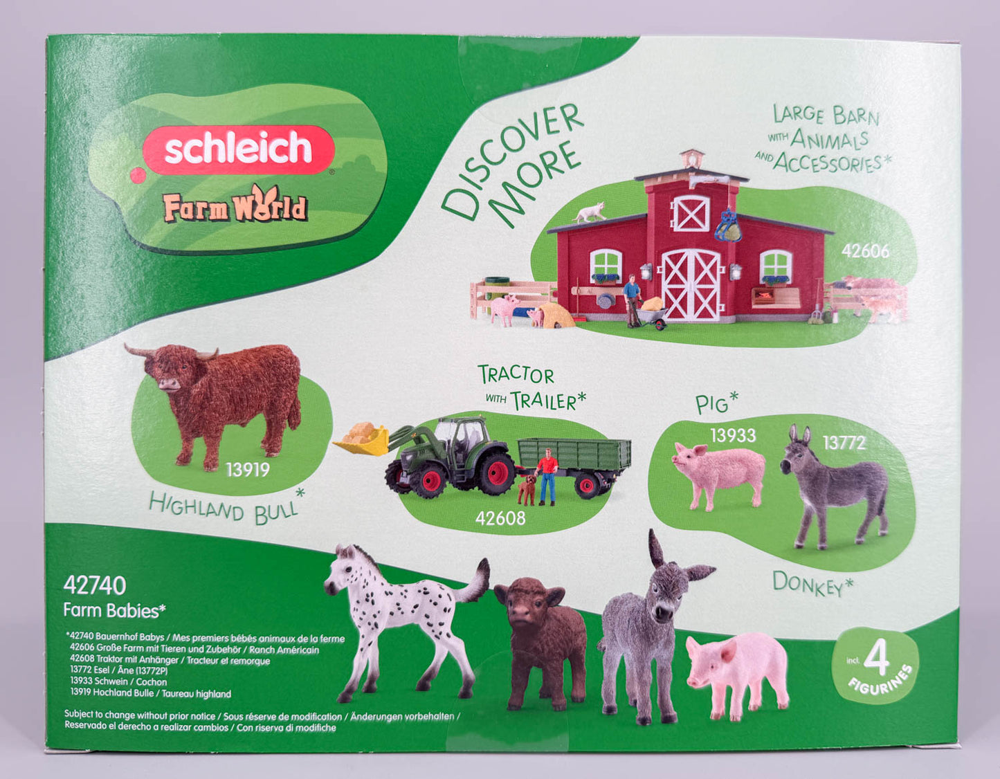 Farm Babies Play Set (Horse Foal , Donkey Foal, Piglet, Highland Calf)
