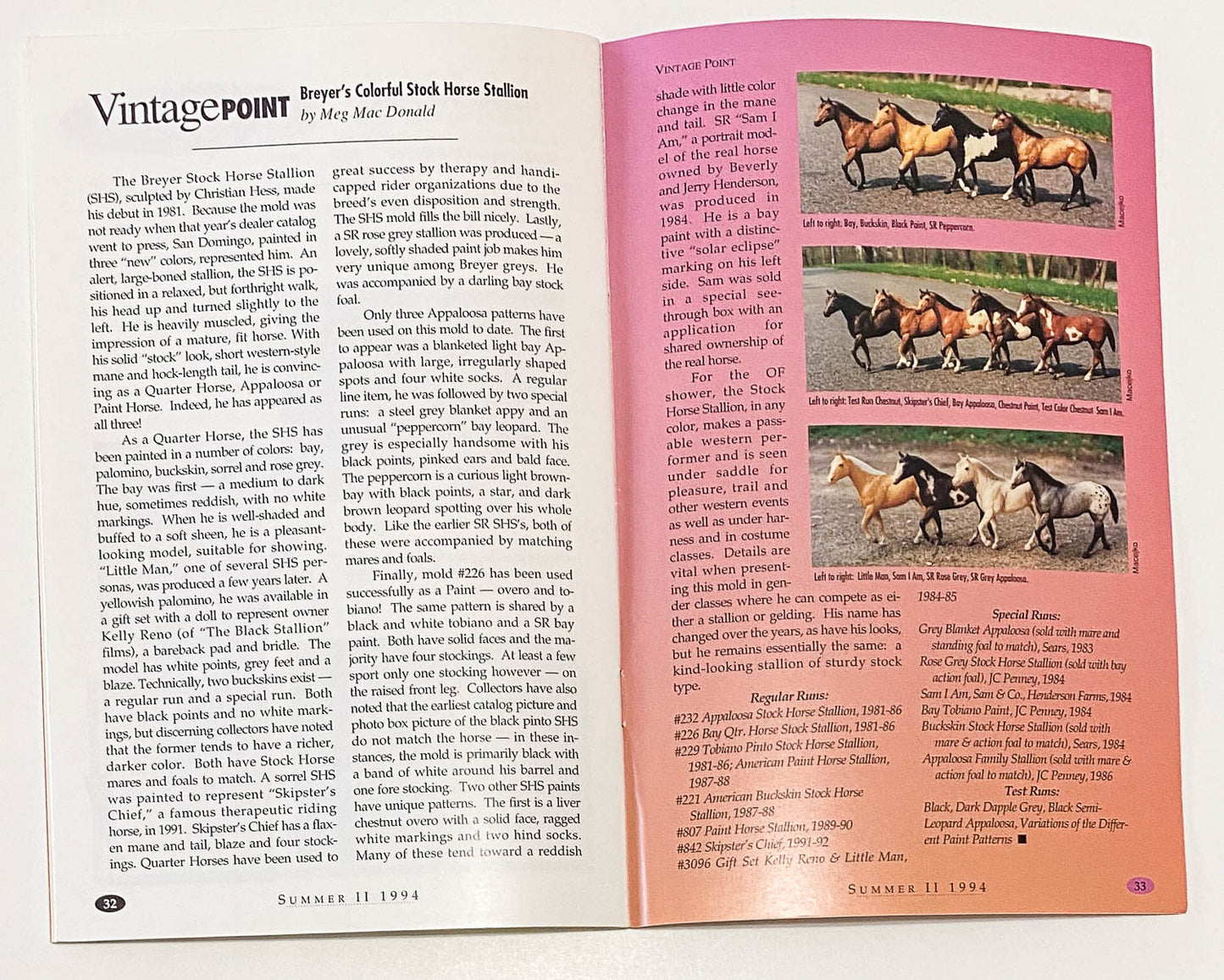 Just About Horses Magazine Vol. 21 No. 3, 1994 Summer 2