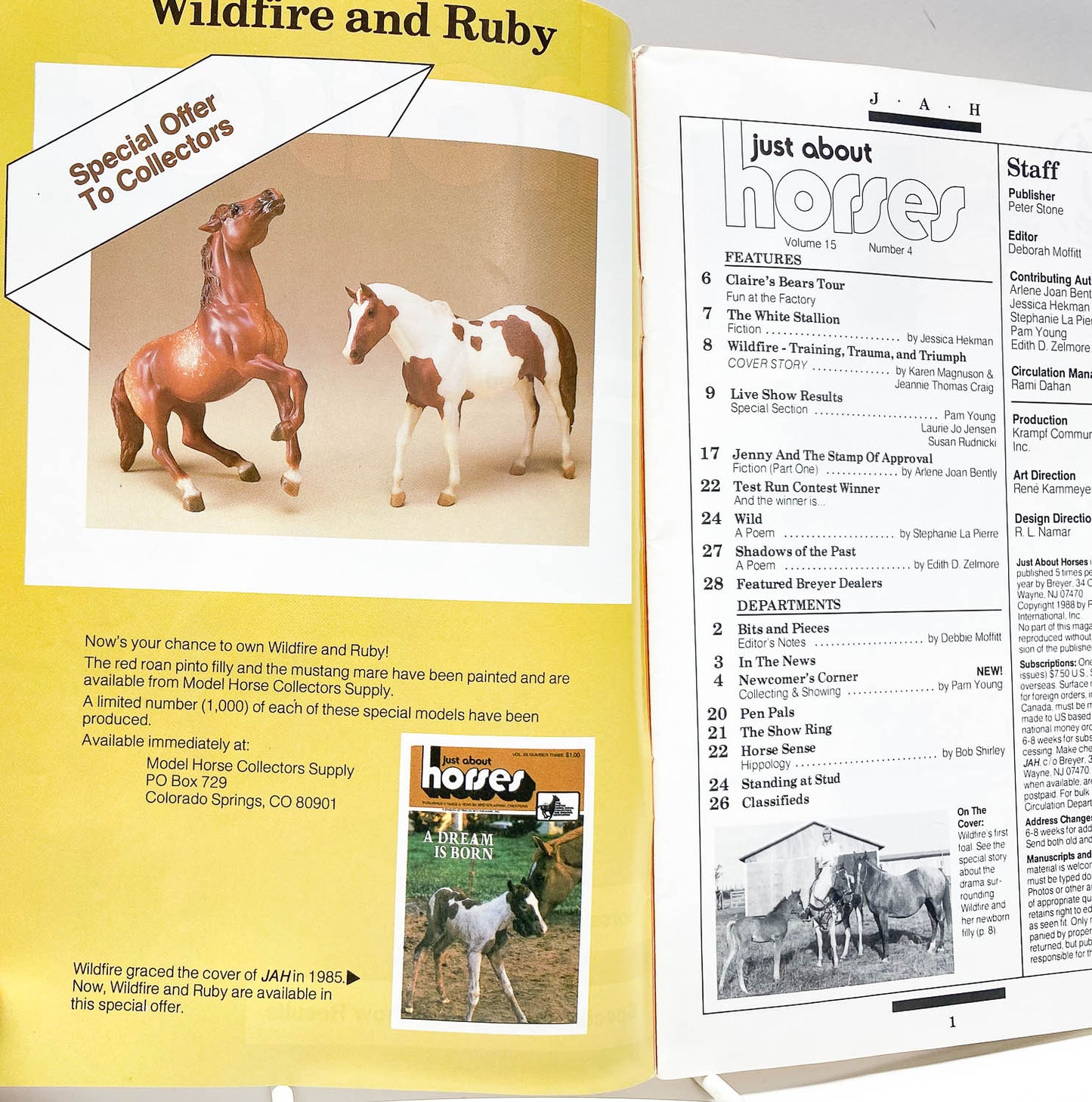 Just About Horses Magazine Vol. 15 No. 4, 1988, Sept/Oct