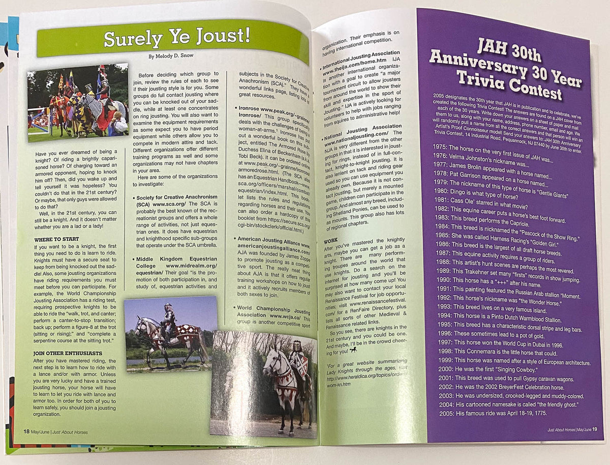 Just About Horses Magazine Vol. 32, No. 3, 2005 May/June