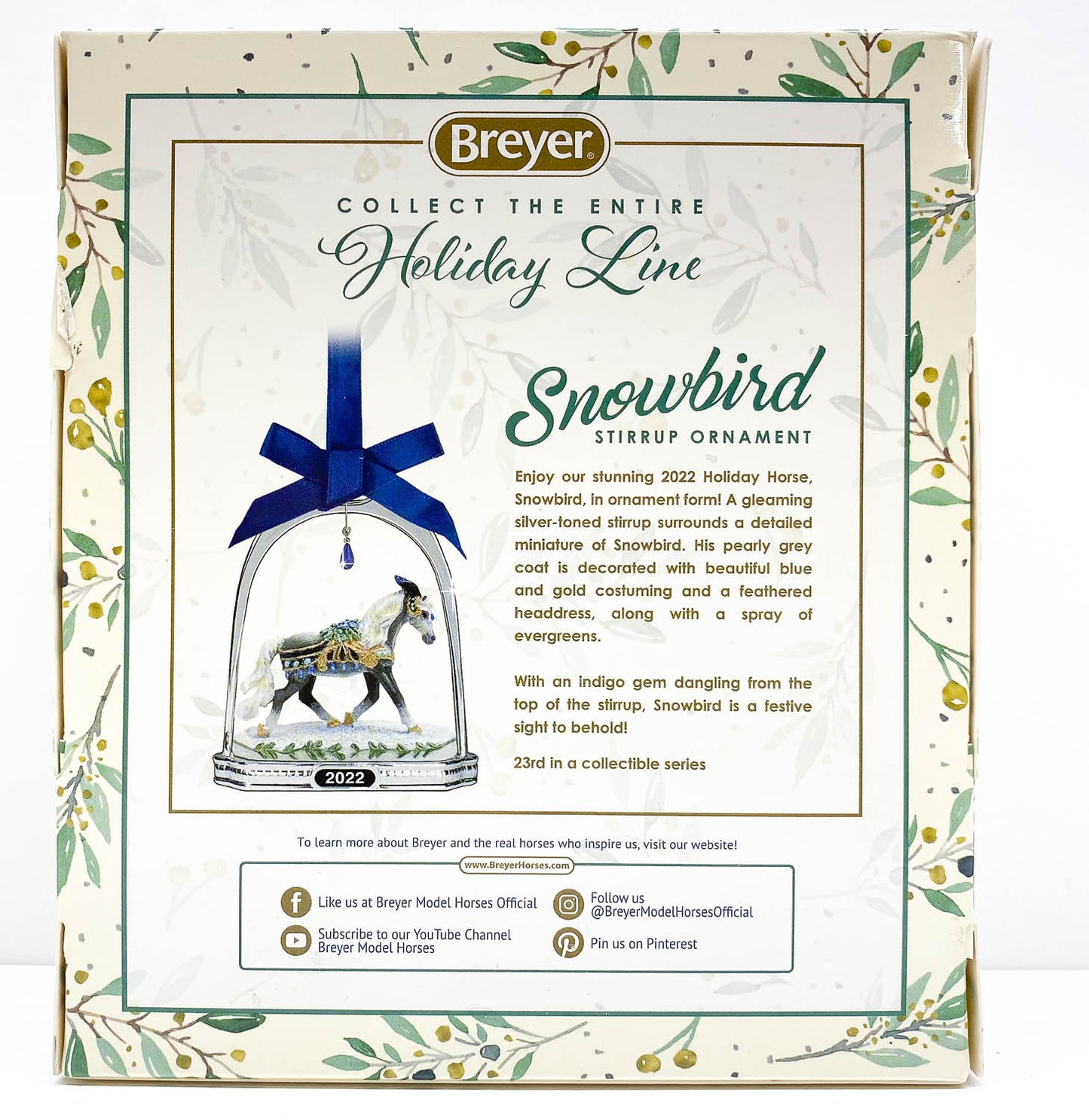 2022 Holiday Stirrup Ornament ~ Snowbird