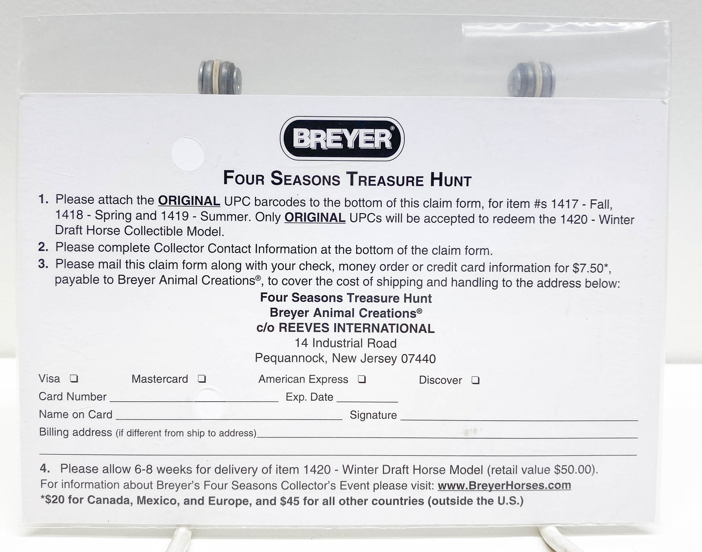 Four Seasons (Othello) Treasure Hunt Claim Form