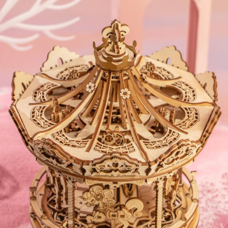 3D Wood Puzzle ~ Deluxe Romantic Carousel Music Box