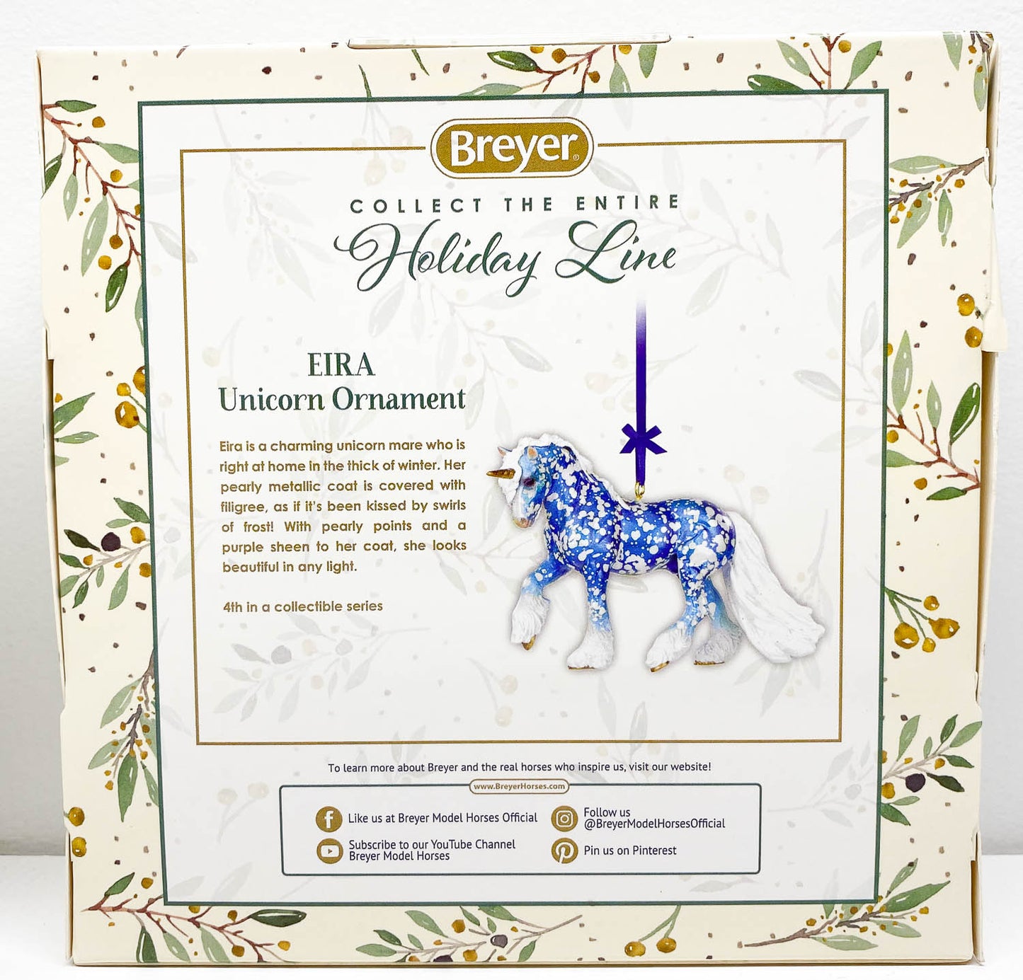 2021 Holiday Unicorn Ornament - Frost