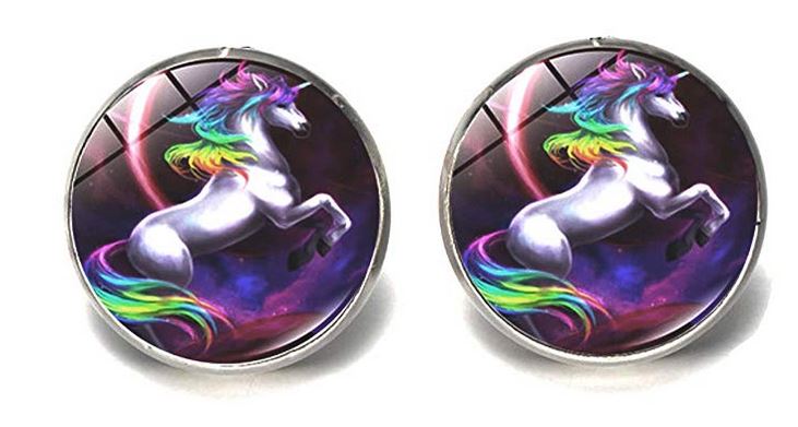Rainbow Unicorn Post Earrings - Jewelry for Horse & Unicorn Lovers