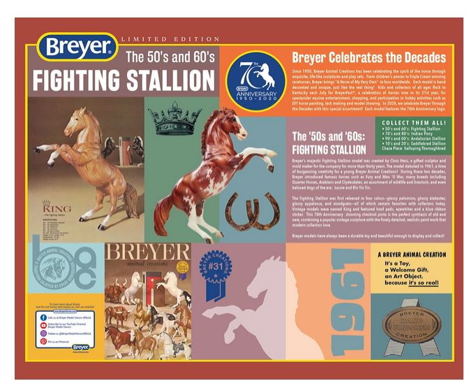 Fighting Stallion, Chestnut Pinto - 70th Anniversary Model