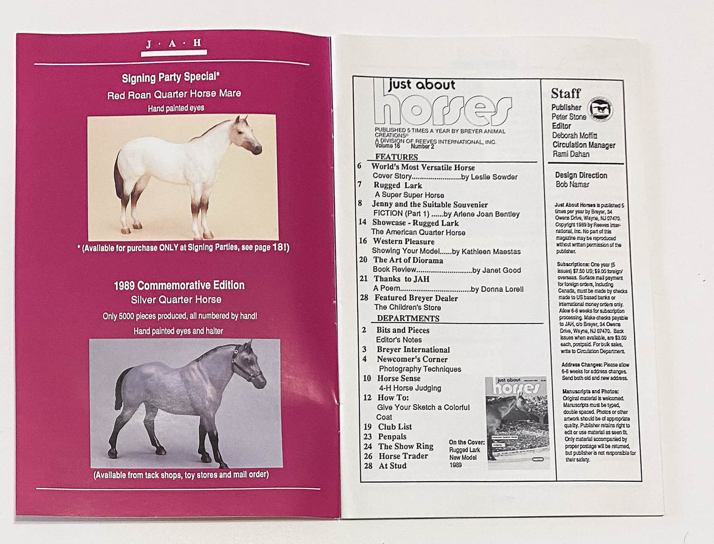 Just About Horses Magazine Vol. 16 No. 2, 1989, May/June