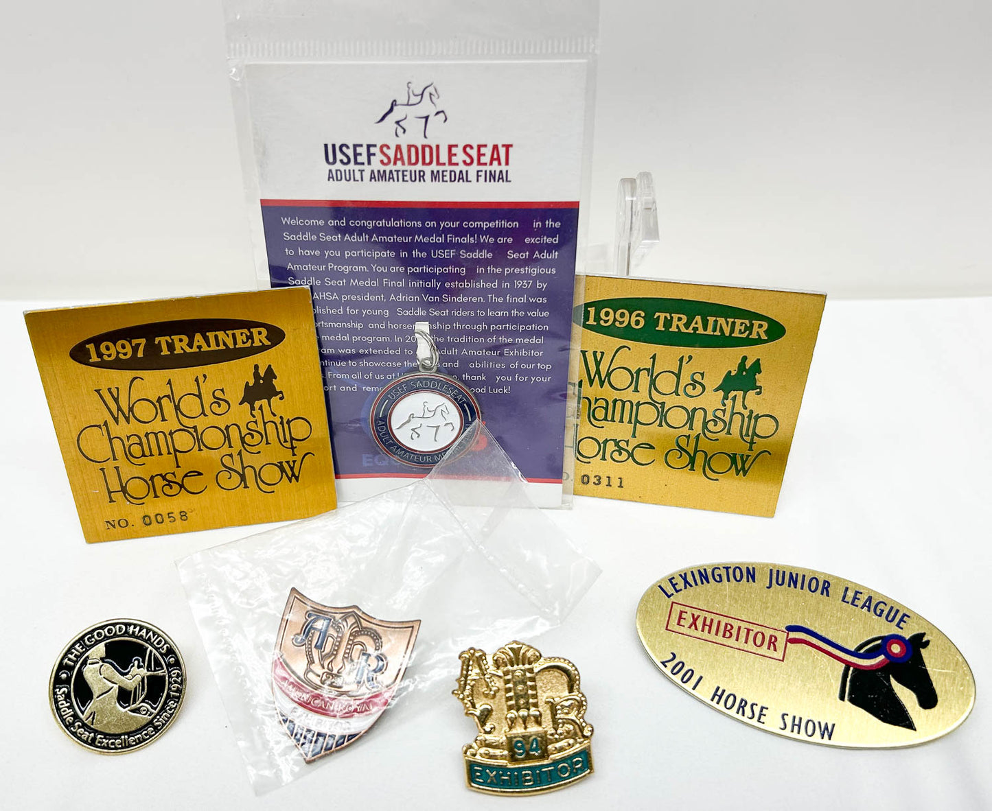 Lapel Pins and Badges from American Saddlebred Shows (sale for charity)