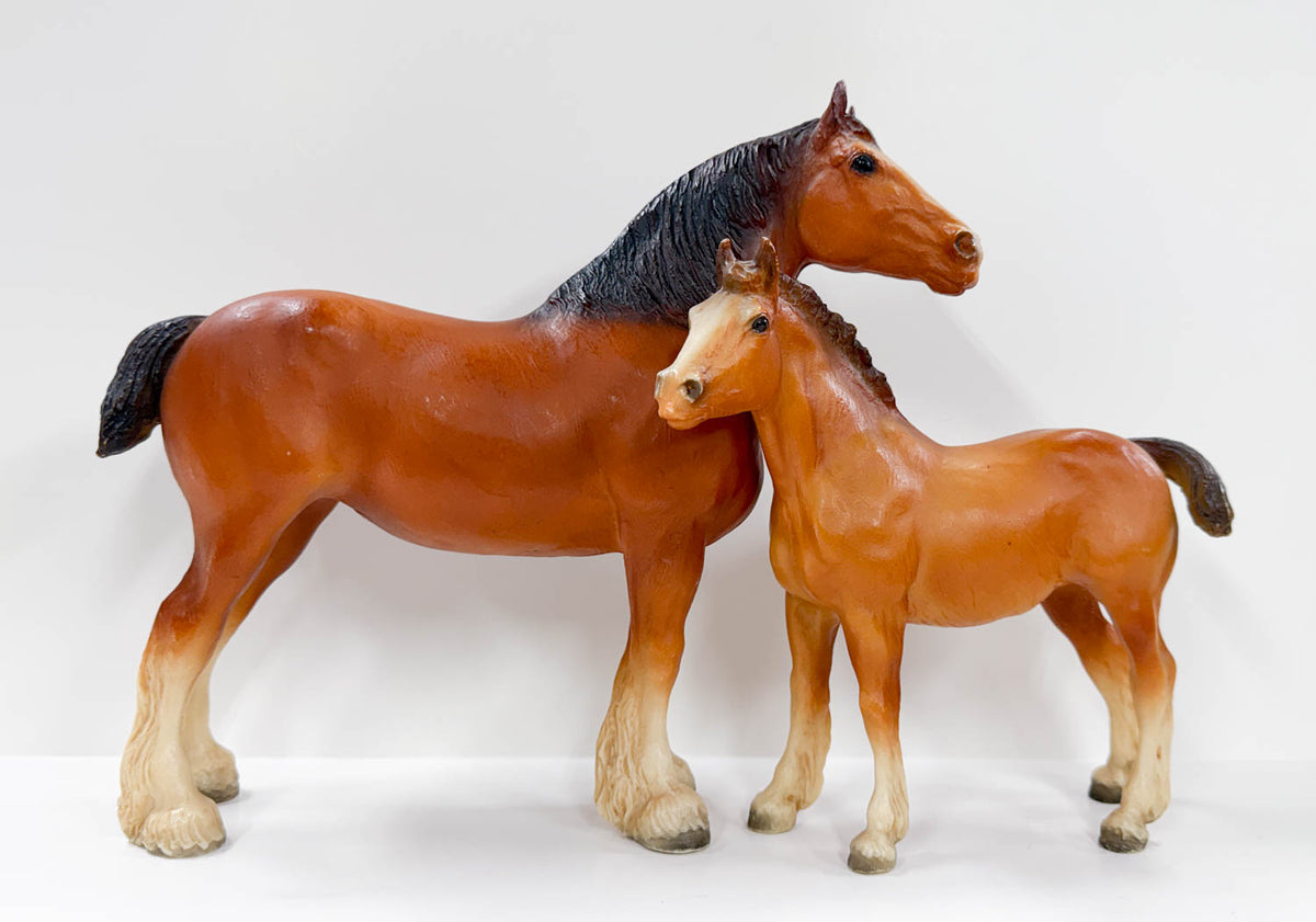 Clydesdale Mare and Foal, Chestnut (sale for charity)