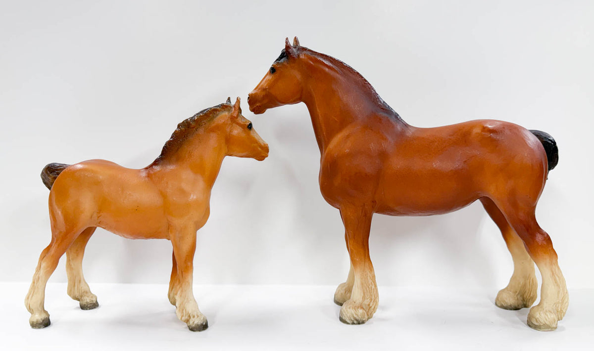 Clydesdale Mare and Foal, Chestnut (sale for charity)