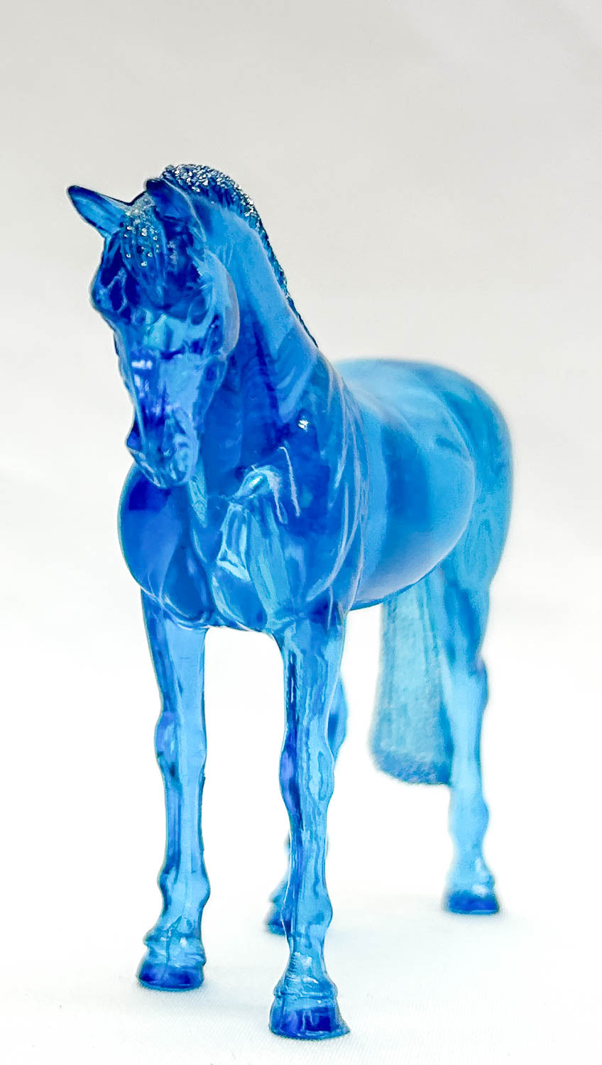 Standing Thoroughbred, Translucent Blue (sale for charity)