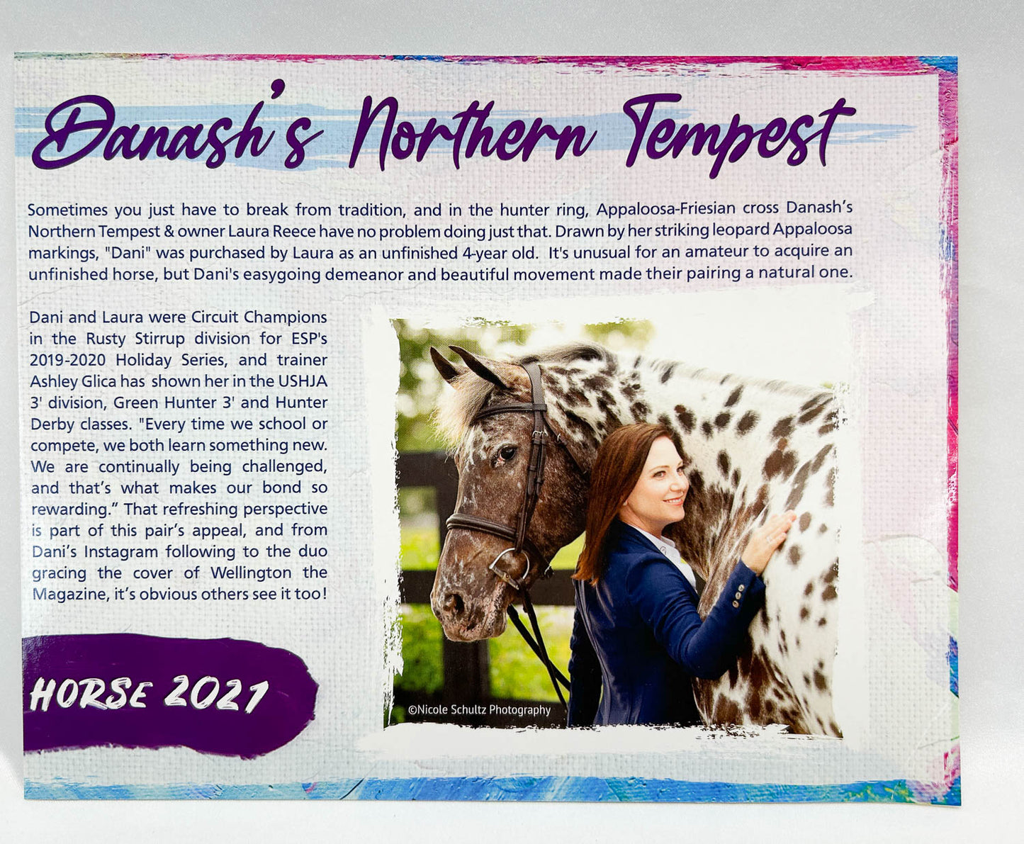 Bio Card / Box Back:  Danash's Northern Tempest