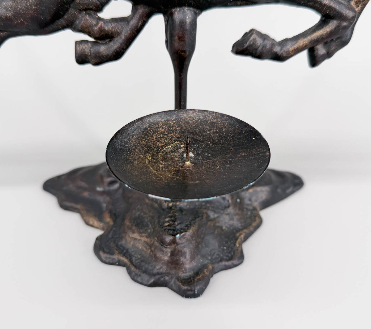 Candle Holder, Galloping Mustangs