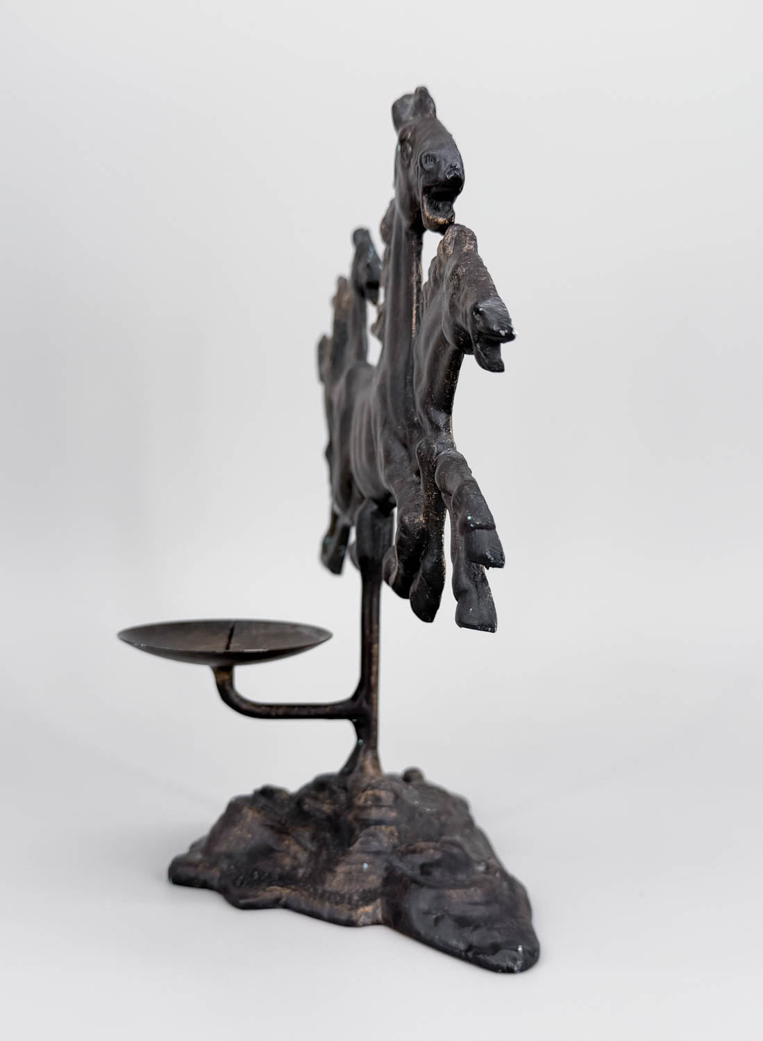 Candle Holder, Galloping Mustangs