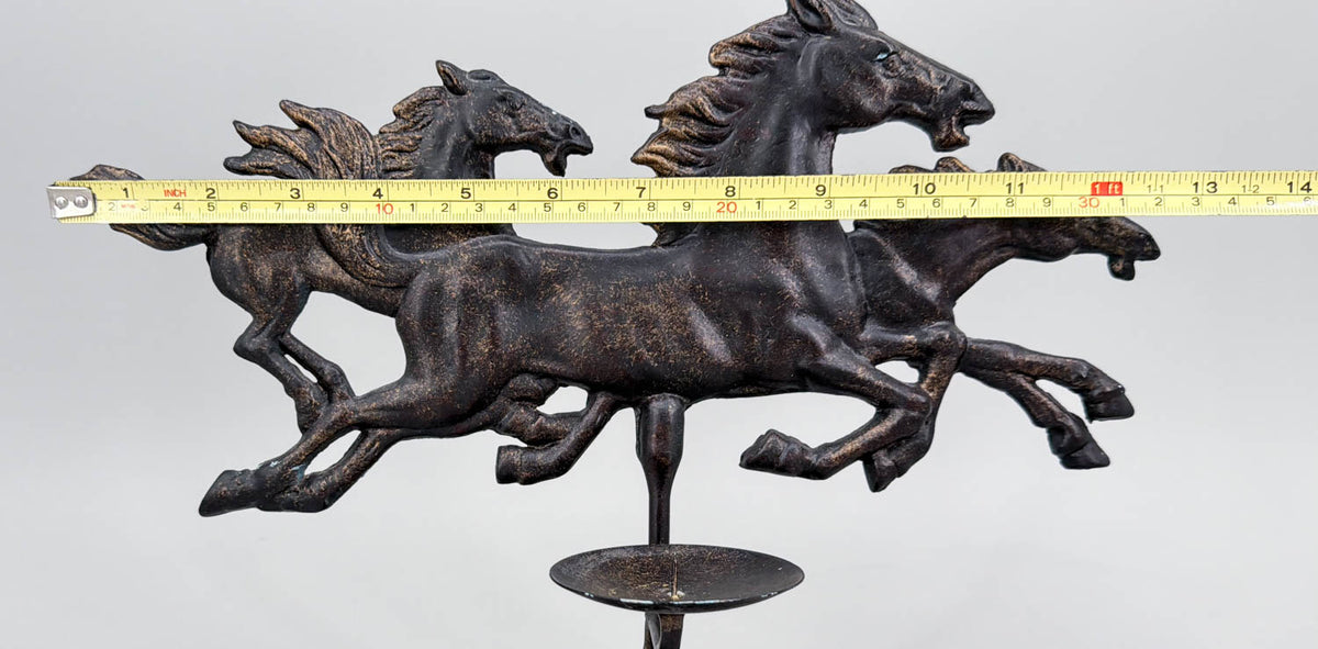 Candle Holder, Galloping Mustangs