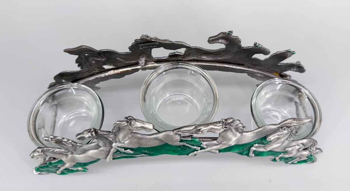 Candle Holder, Spoontiques Pewter Galloping Horses