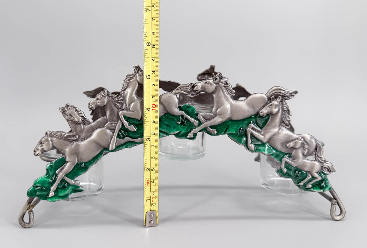 Candle Holder, Spoontiques Pewter Galloping Horses