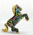 Chinese Cloisonne Horse, Rearing Black with Floral Design