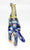 Chinese Cloisonne Horse, Prancing Cobalt Blue with Floral Design (Damaged)