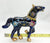 Chinese Cloisonne Horse, Prancing Cobalt Blue with Floral Design (Damaged)