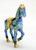 Chinese Cloisonne Horse, Walking Sky Blue with Gold Saddle