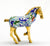 Chinese Cloisonne Horse, Walking Brass & White with Scrollwork Pattern