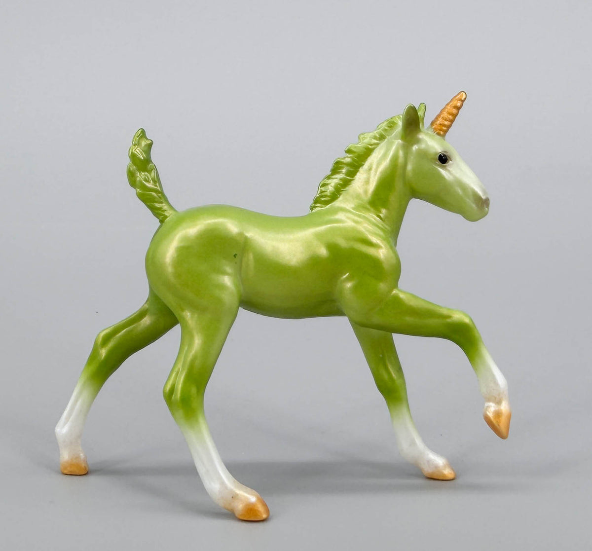 Galloping Draft Foal Unicorn, Green