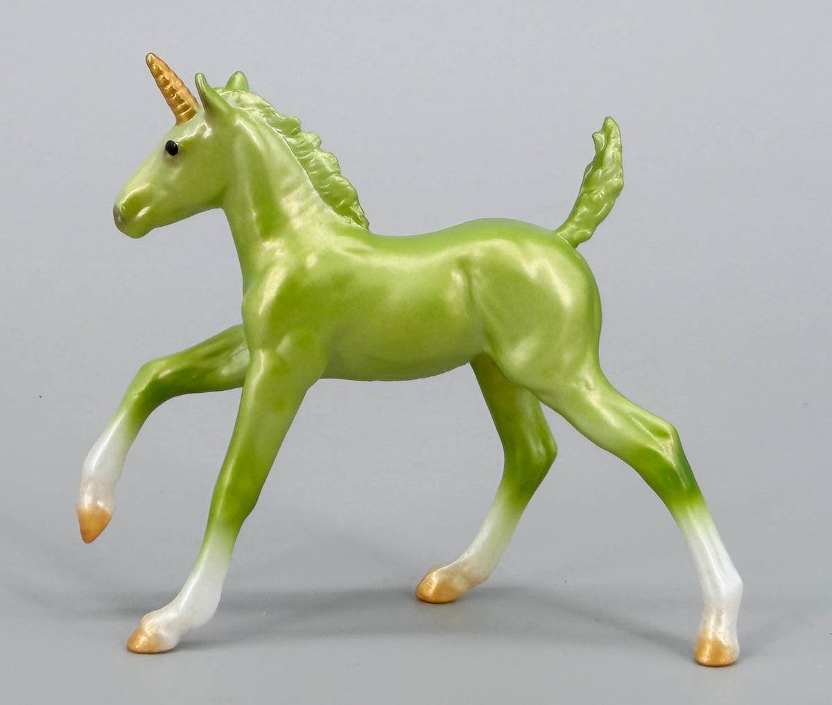 Galloping Draft Foal Unicorn, Green