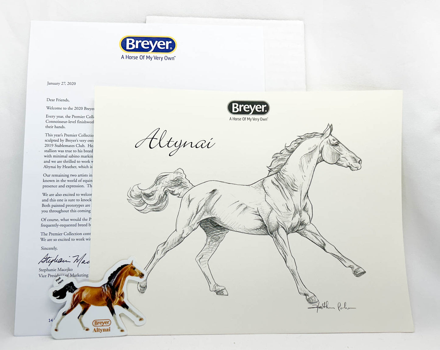 Breyer 2020 Premier Club Paperwork, Including Altynai Sketch and ...