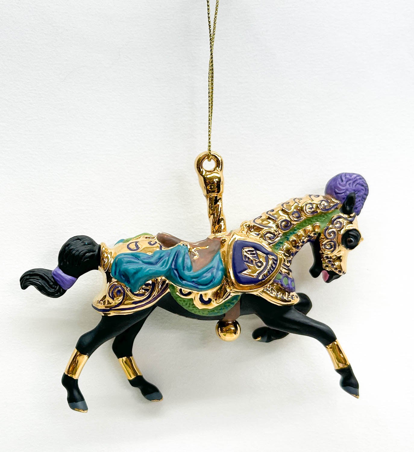 2003 Carousel Ornament ~ Great Horse In Armor - Porcelain