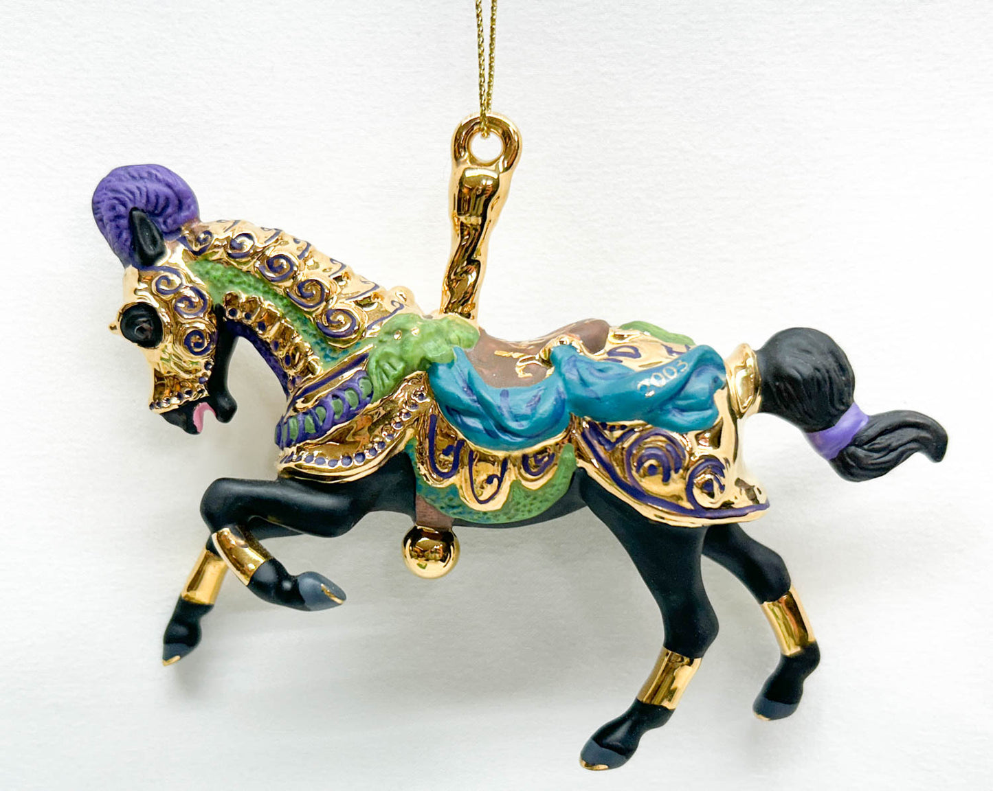 2003 Carousel Ornament ~ Great Horse In Armor - Porcelain