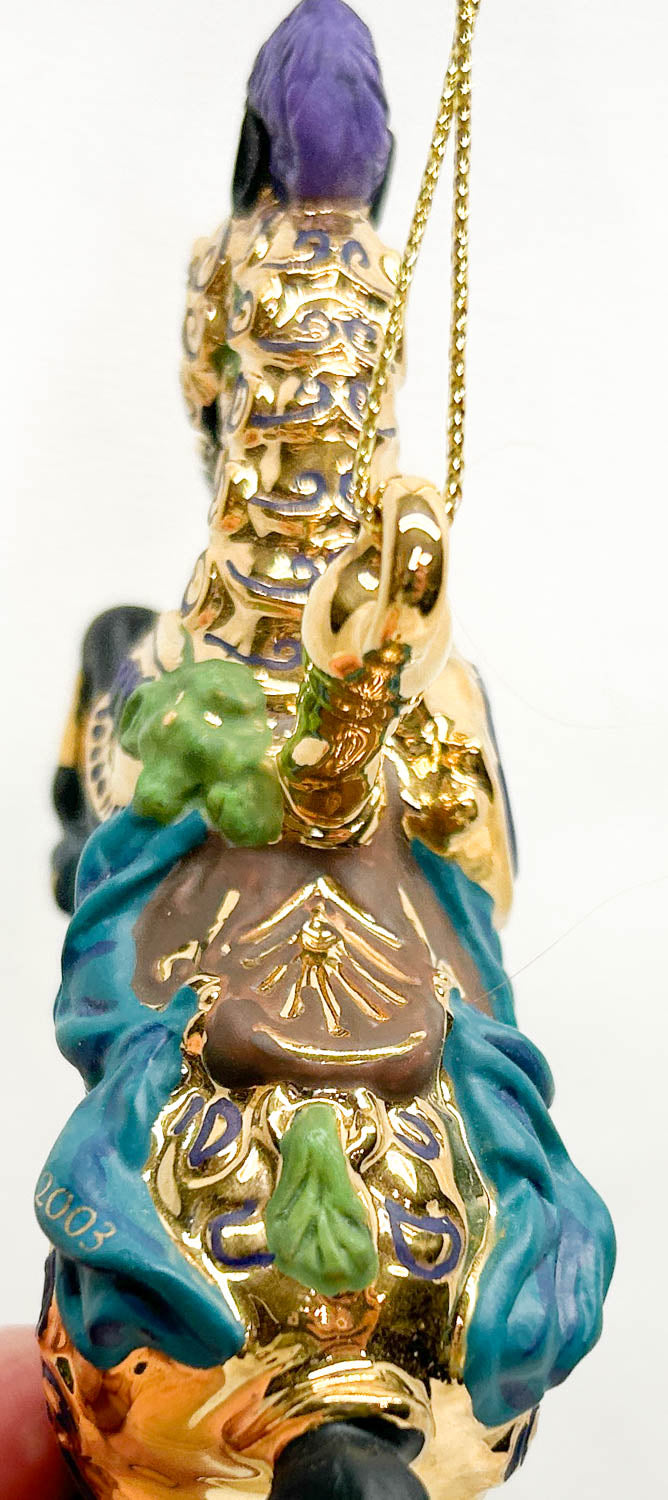 2003 Carousel Ornament ~ Great Horse In Armor - Porcelain