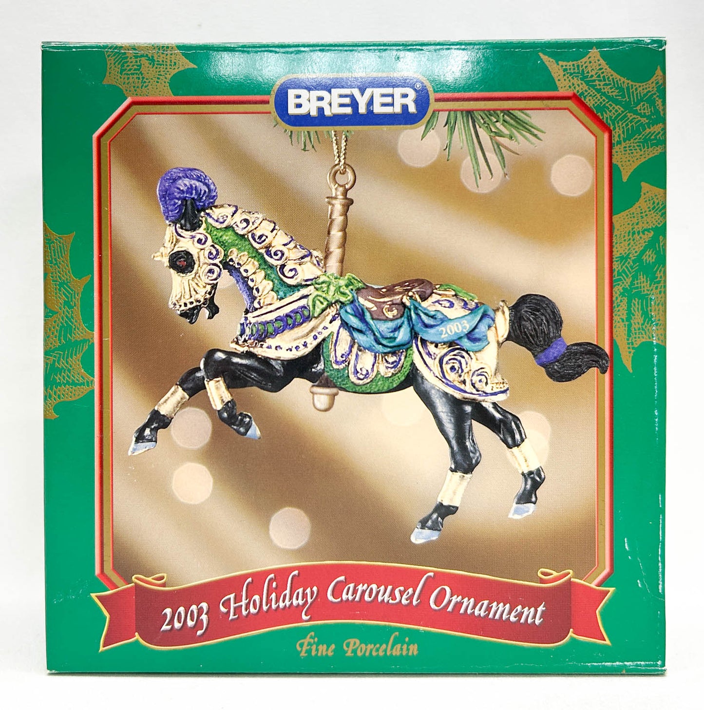 2003 Carousel Ornament ~ Great Horse In Armor - Porcelain